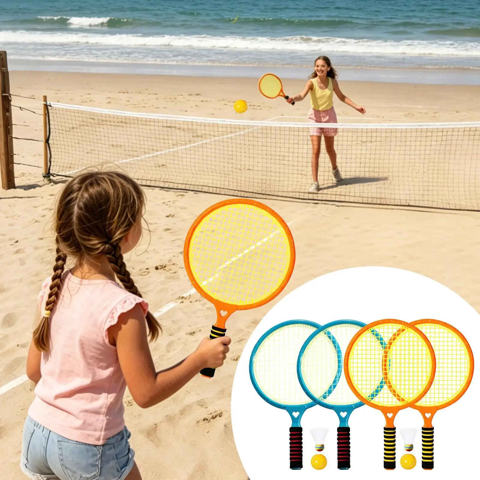 

Kids Badminton Rackets Outdoor Sports Toys Indoor Badminton Set For Backyard Beach Garden Park School Camping Patio Playground