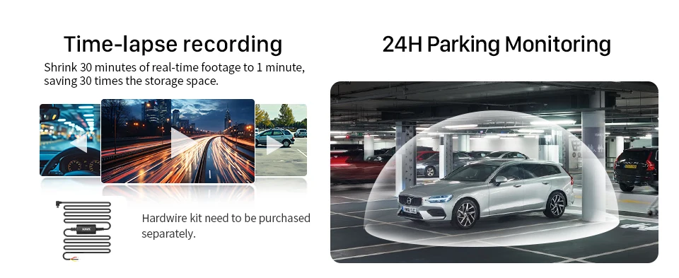 KAWA Dashcam D6 3K Upgrade Nachtsicht 24/7 Parküberwachung Superkondensator Notfallaufzeichnung Auto-DVR Sprachsteuerung – Detail 16