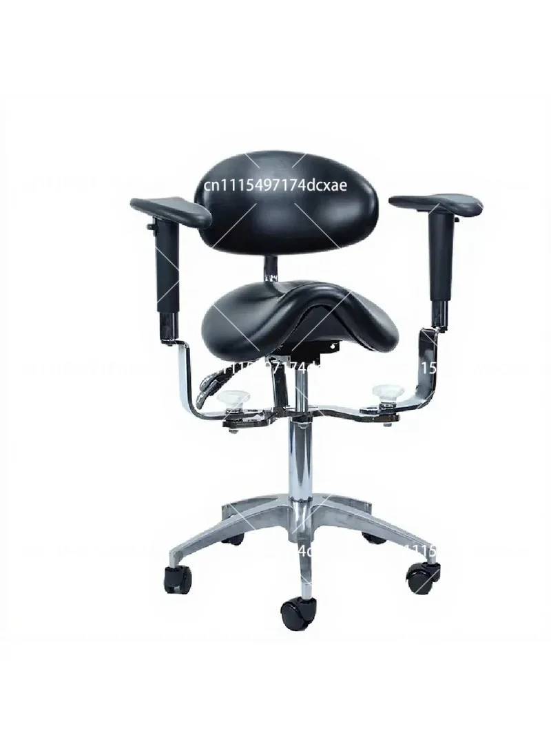 Ergonomic Microscope Saddle Chair with Adjustable Back & Armrests, Doctor Stool for Surgery & Dental Use