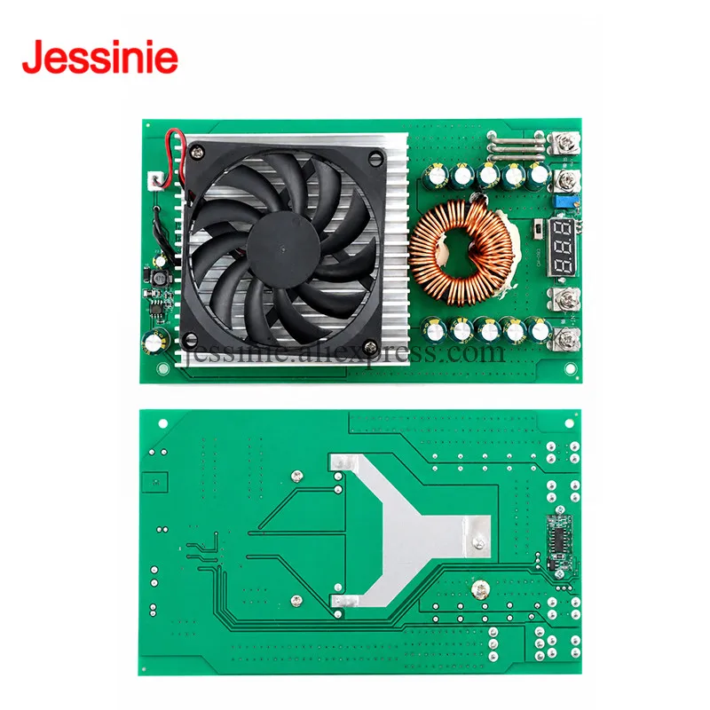 1500W 50A High-power DC-DC Step-Down Module 25-90V to DC 2.5-60V Adjustable Buck Converter Board Digital Display with Case