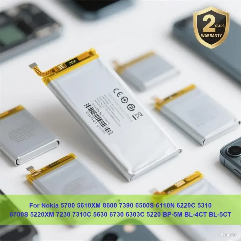 

Аккумулятор для Nokia 5700 5610XM 8600 7390 6500S 6110N 6220C 5310 6700S 5220XM 7230 7310C 5630 6730 6303C 5220 BP-5M BL-4CT BL-5CT