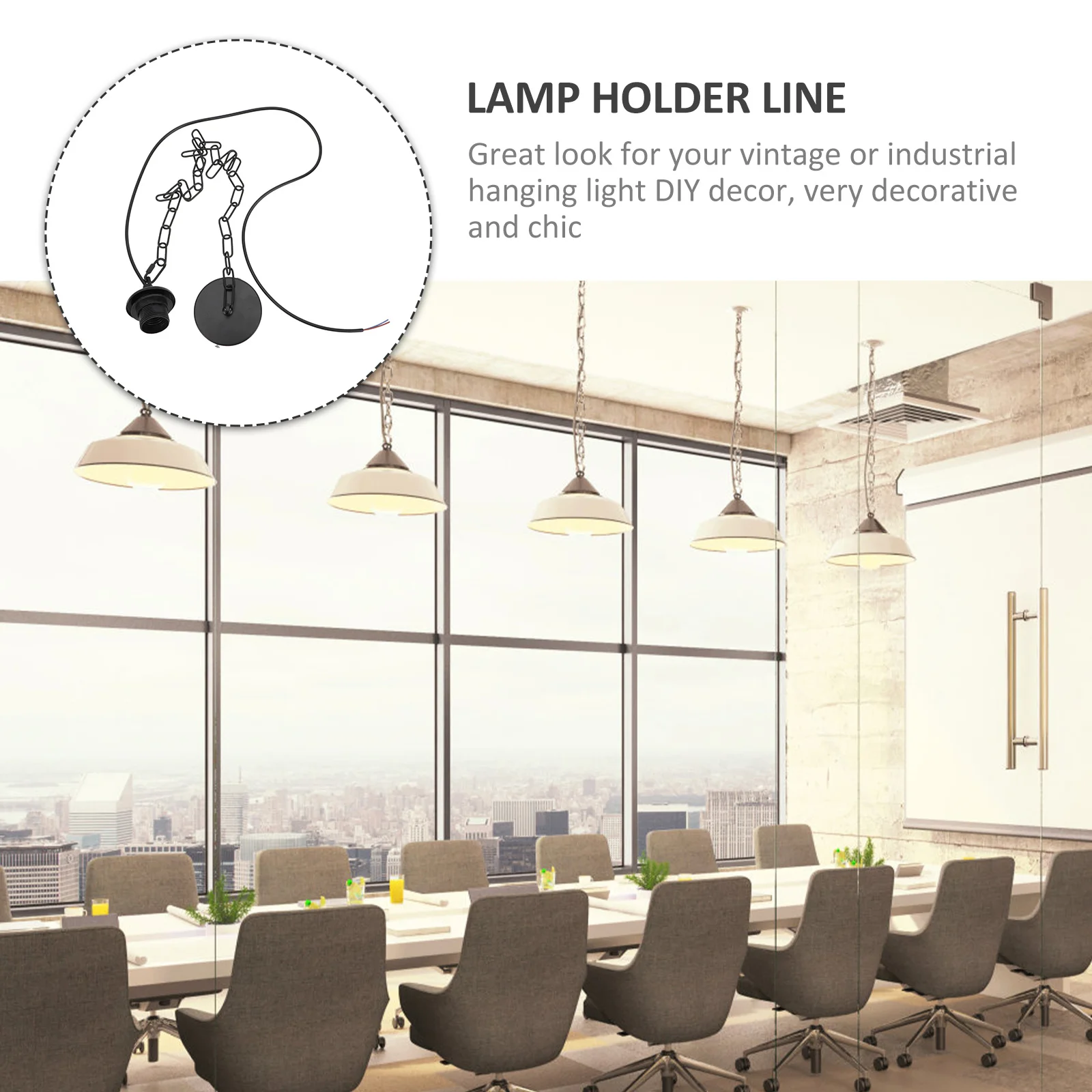 

1 Set Of Pendant Hanging For Diy Lamp Accessories, Retro Chandelier Chain With Lamp Holder Line, Iron Chain Decor For Vintage