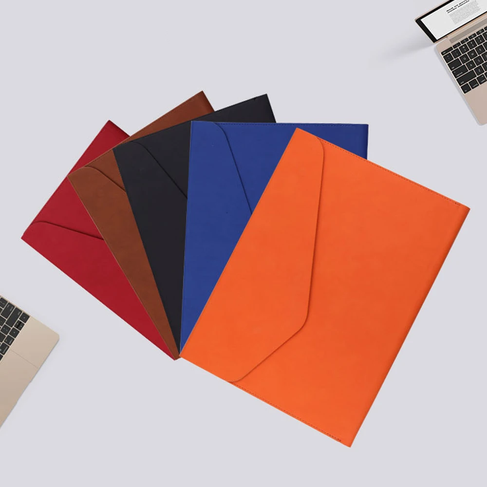 حقيبة مستندات جلدية ذات سعة كبيرة مع مقبض A4 مجلد ملفات جلدي بإبزيم وحقيبة ملفات بمشبك قلم