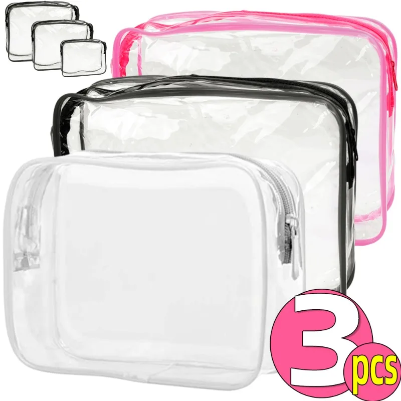 

Transparent Portable waterproof Makeup Bag Simple Wash Bag Cosmetic Storage Organizer Travel Toiletry Bags Cosmetic Case
