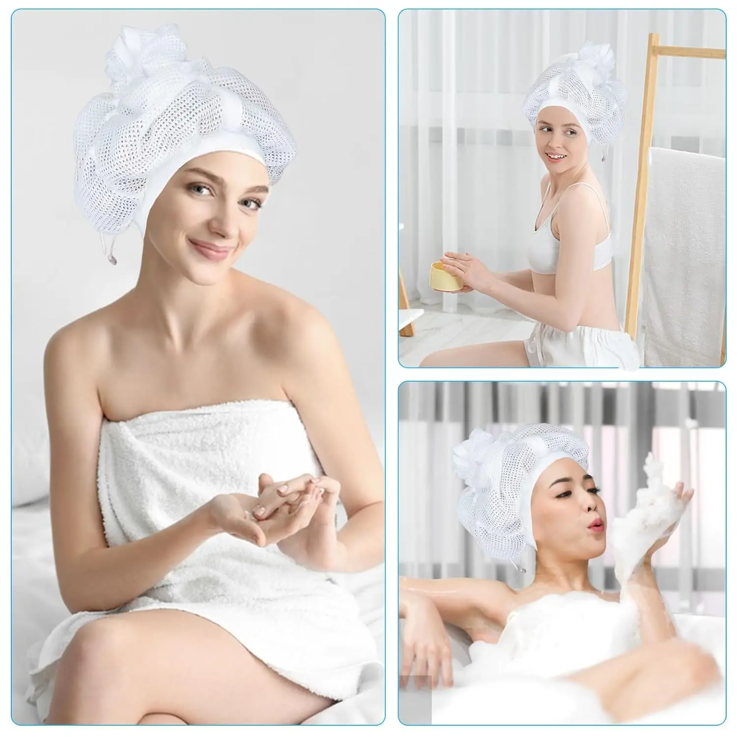 2 قطعة غطاء شبكي لتجفيف الشعر المجعد ، غطاء منزلق للشعر المجعد ، غطاء نتف الشبكة ، غطاء محرك السيارة الشبكي ، شبكة تنظيف الشعر المجعد #6