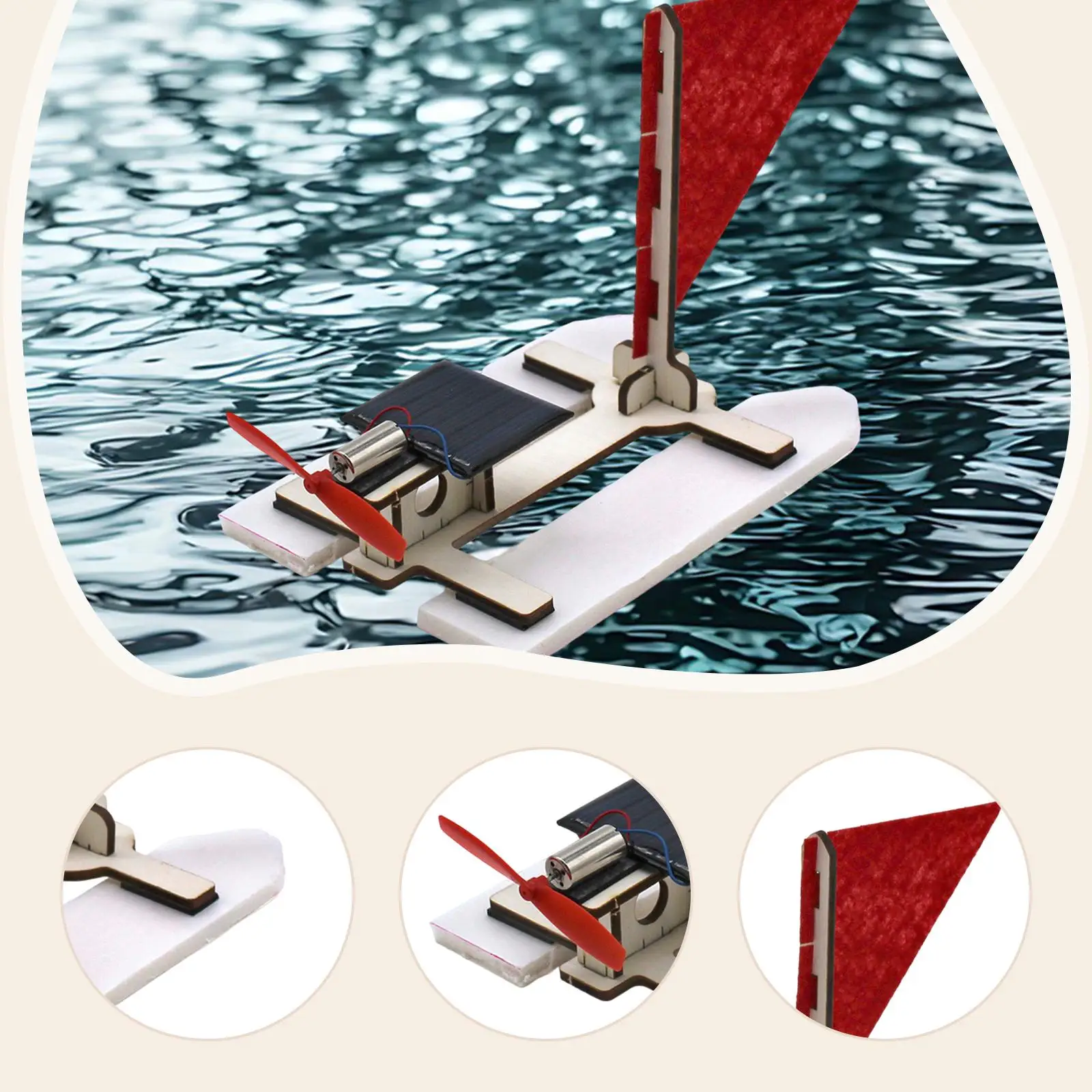 DIY نموذج توليد الطاقة الشمسية قارب الطاقة الشمسية للأطفال لعبة العلوم وسائل تعليمية الخشب الفيزياء الجذعية اللعب التجميع الذاتي للفصول الدراسية