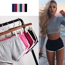 Striped Sports Shorts for Women, Simple Loose Shorts, Casual Slimming Short for Ladies, High Waisted, Monochrome, Summer Fashion