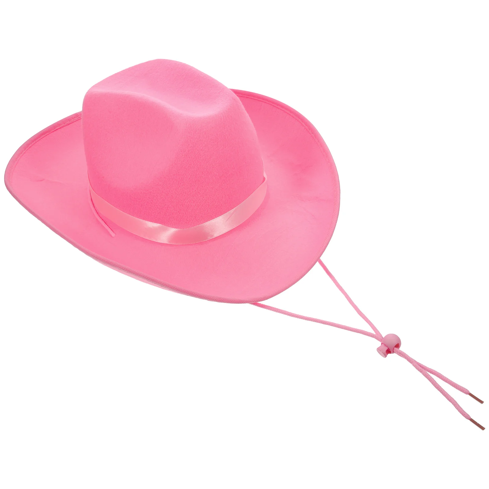 

Pink Cowboy Hat Felt Texture Wide Brim Adjustable Tape Western Style Cowgirl Fashion Party Decorations Halloween Costume
