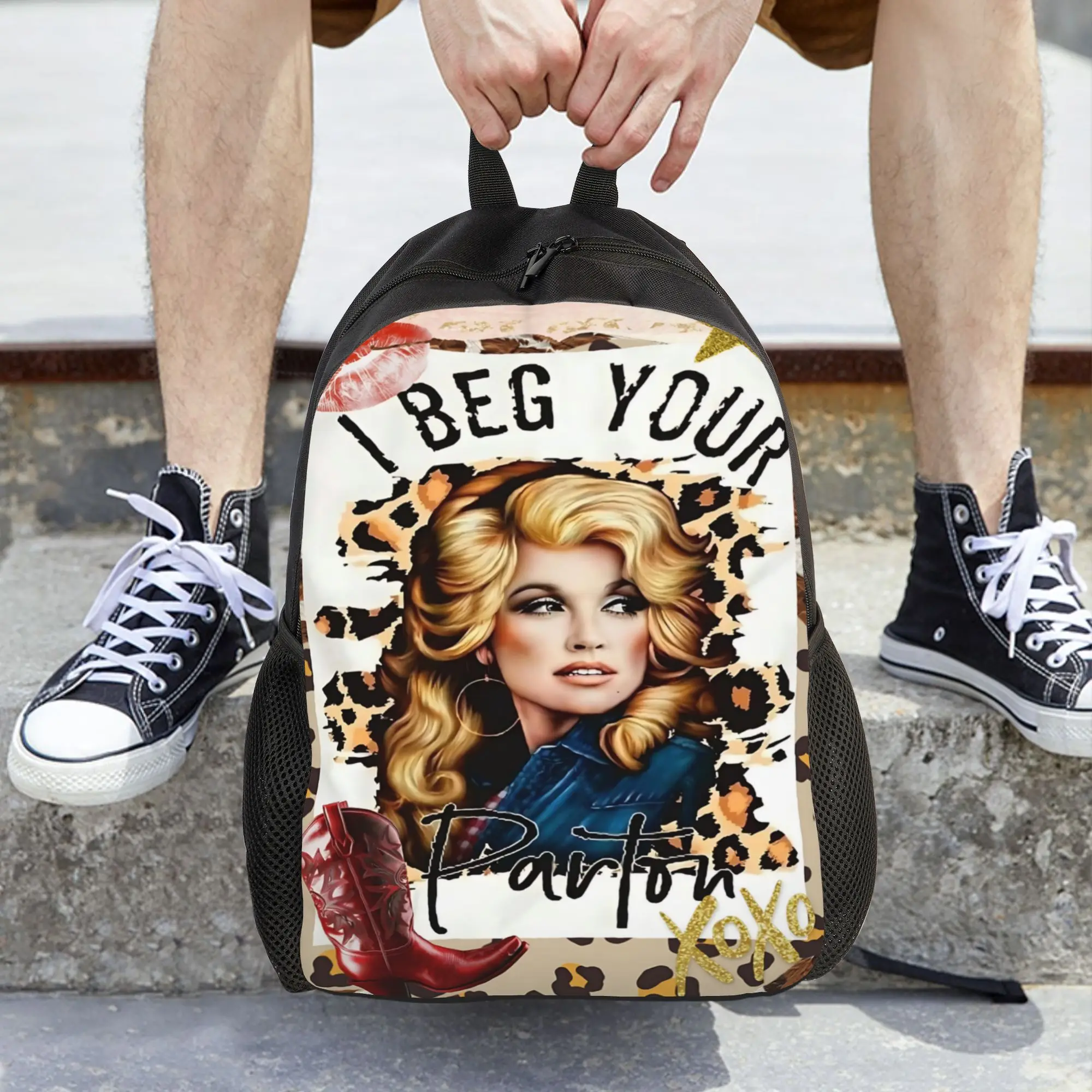 Fashion Dolly Parton backpack  mochila Daily Hiking Sturdy Shoulder Rucksack