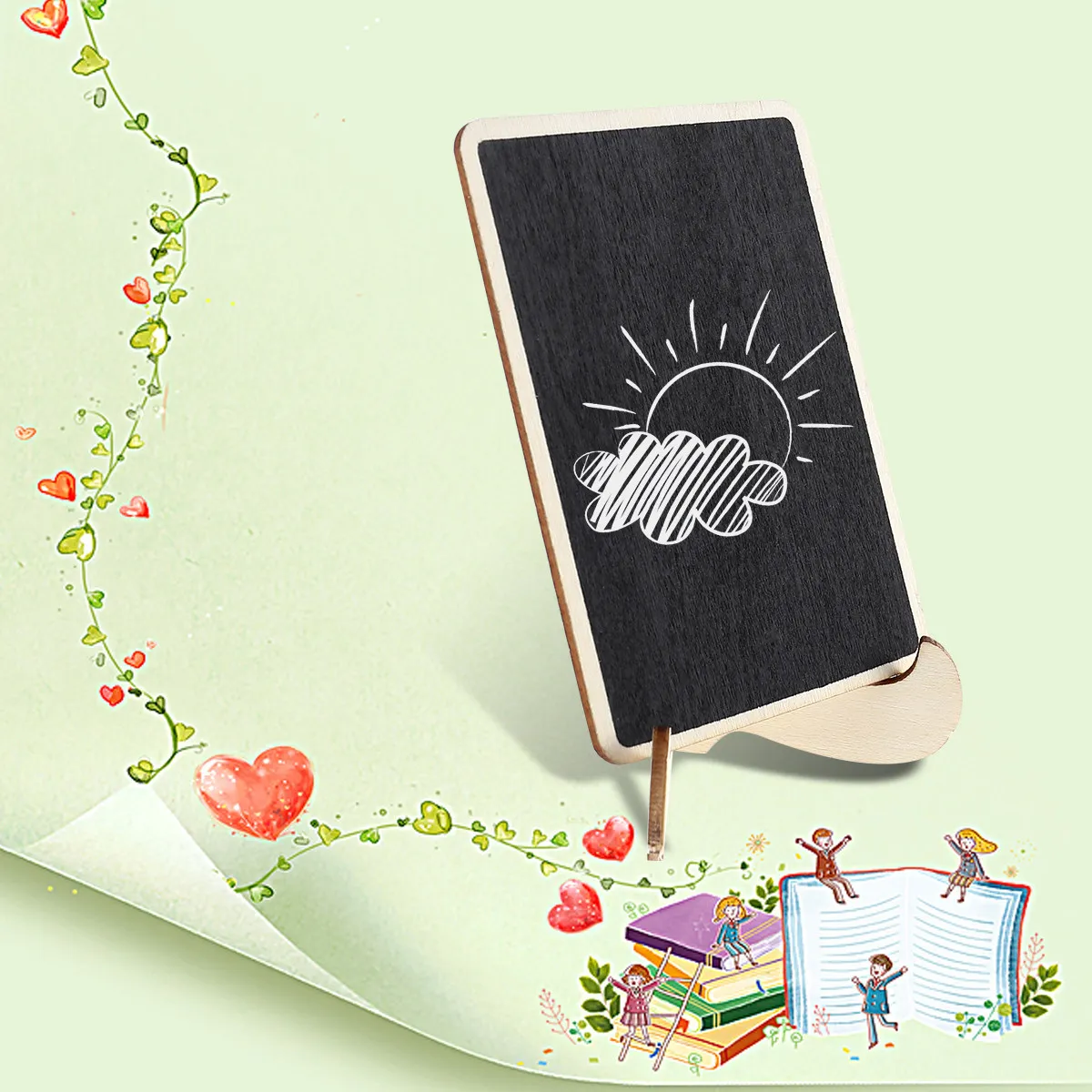 10Pcs Wood Chalkboard Signs with Narrow Trim Erasable Mini Blackboards for Wedding Place Settings Restaurant Menu Labels Craft