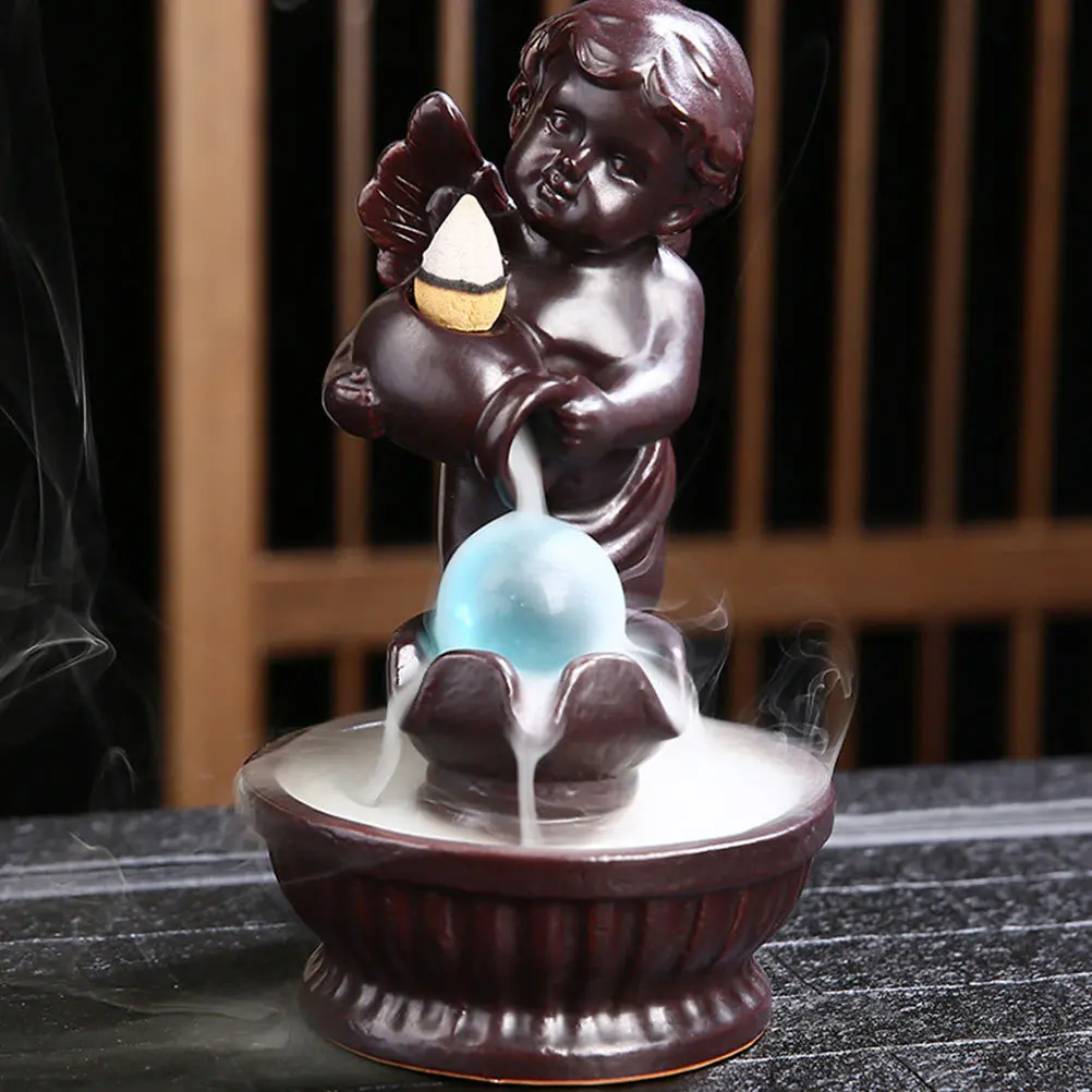 

Backflow Incense Burner Ceramic Censer Premium Material for Tabletop Home Decoration Aromatherapy Burner Backflow Incense Holder