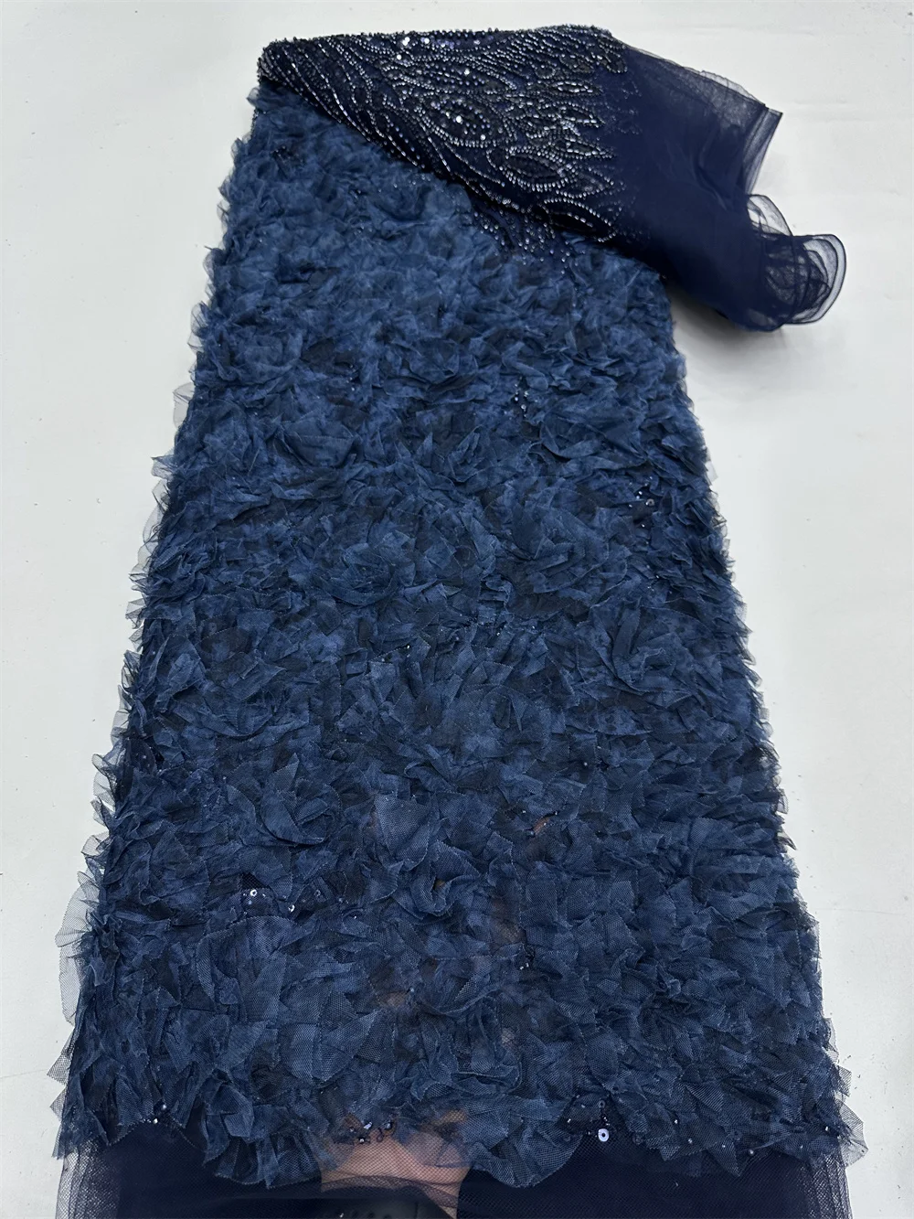 Luxury Beads Mesh Lace Fabrics French Lace Nigerian African Tulle 2026 French Tulle Beaded Net Lace for Women Evening Dresses