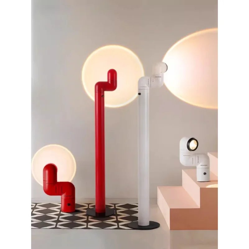 

Spanish Space Age floor lamp Designer Replica Red White Water Pipe Standing Lamp For Living Room Sofa Bedroom Room Decoration