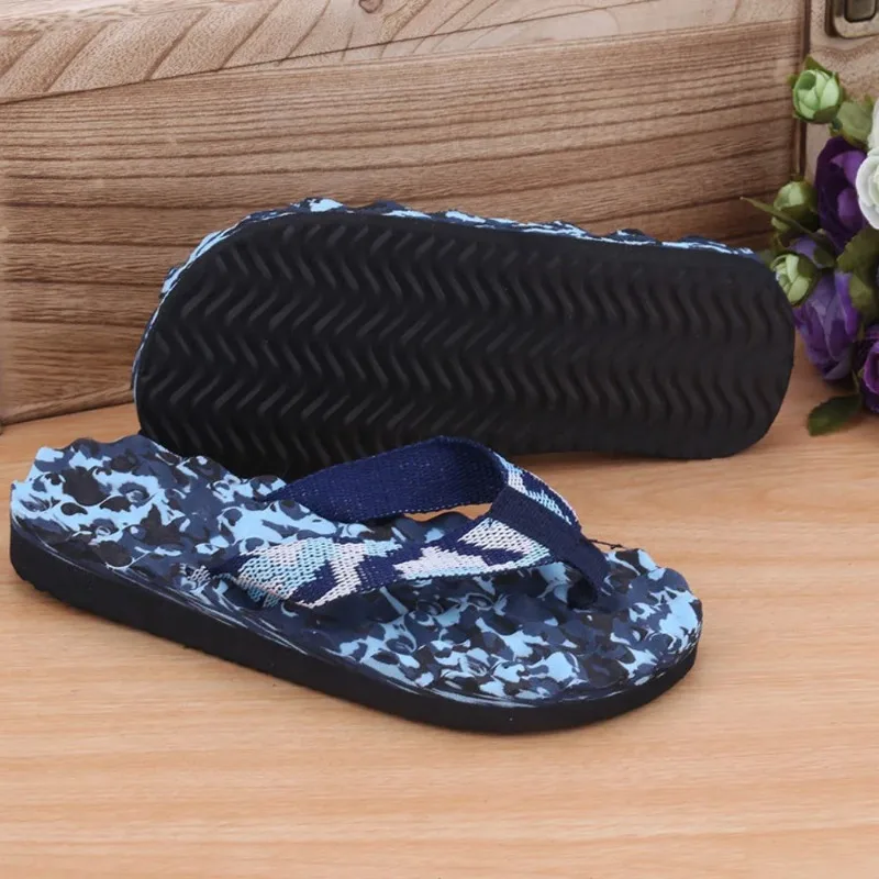 Men Summer Camouflage Flip Flops Slippers Shoes Sandals Slipper Indoor & Outdoor Casual Massage Men Non-Slip Beach Shoes 40-45