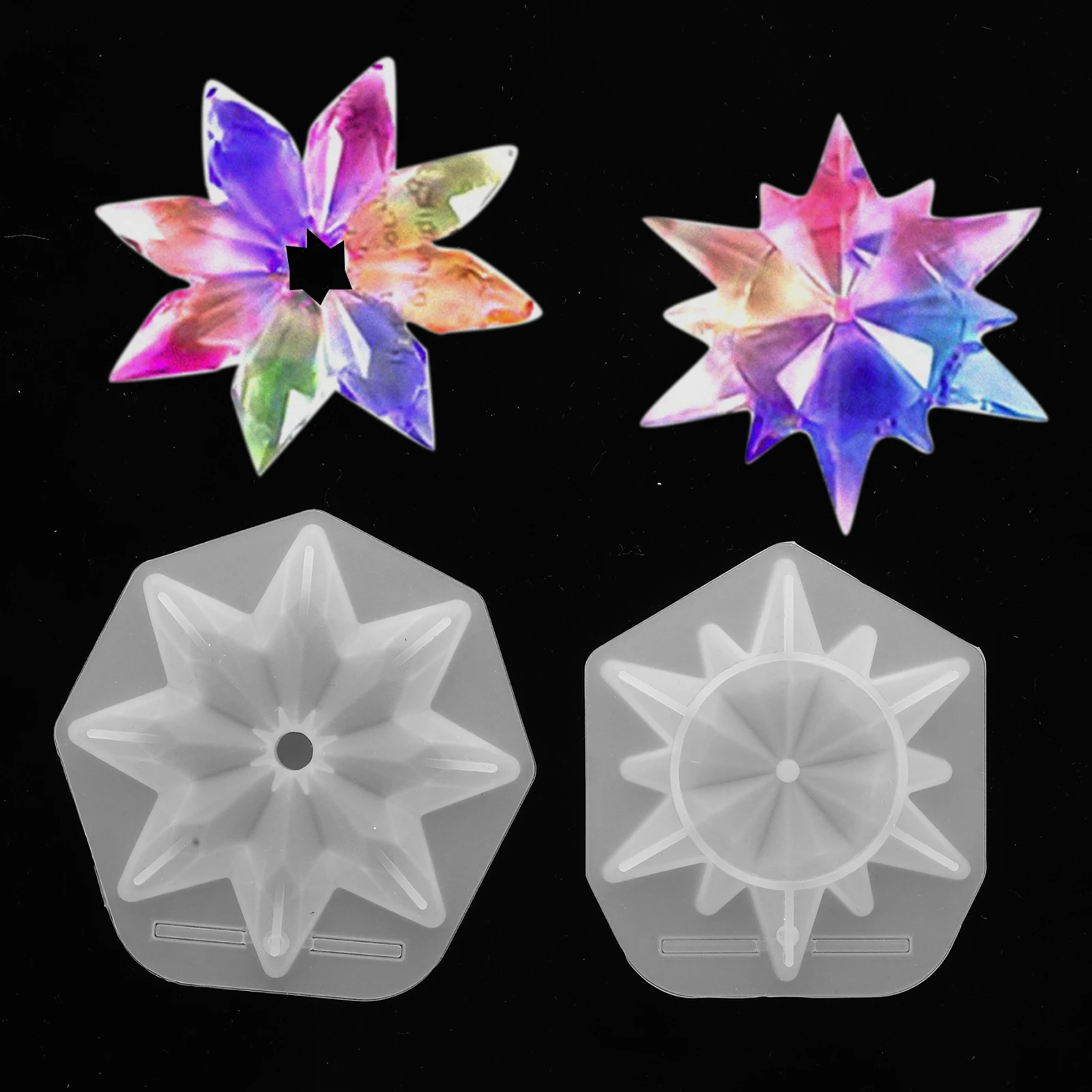 

2pcs Snowflake Silicone Christmas Diy Crafts Making Resin Ornament Mold For Handicrafts Household Decor Epoxy Mold Under 5