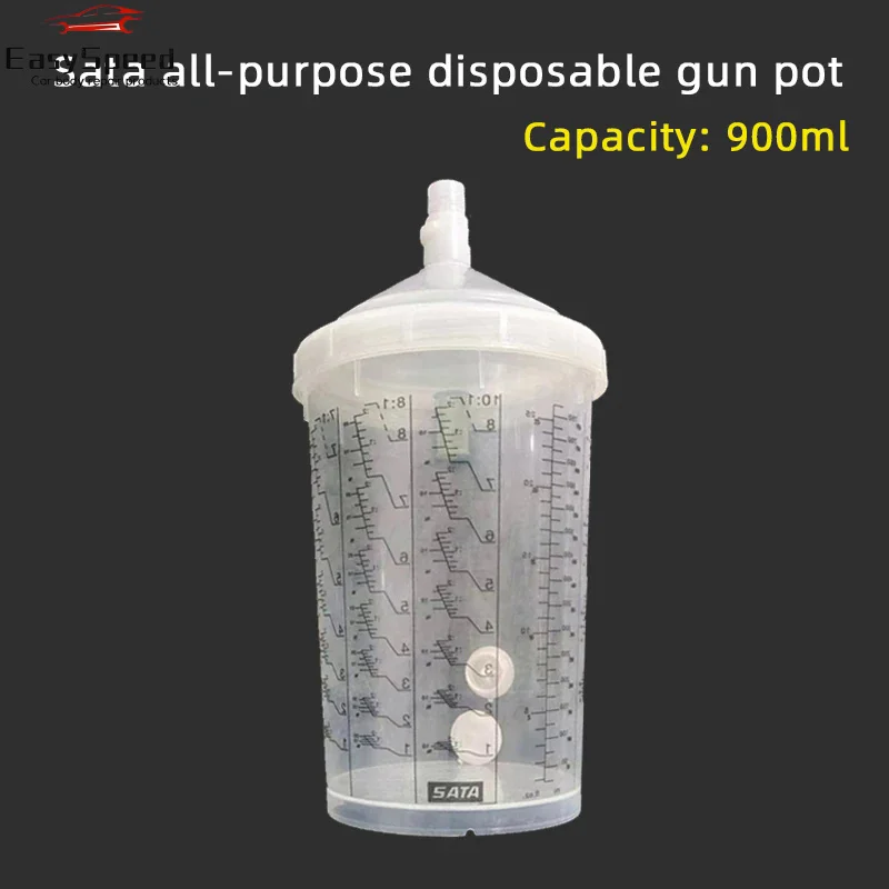 

Spray Gun Disposable Wash Free Pot Suitable For Sata Spray Gun Oil Based Universal Type 900ml Plastic Gun Cup Accessories