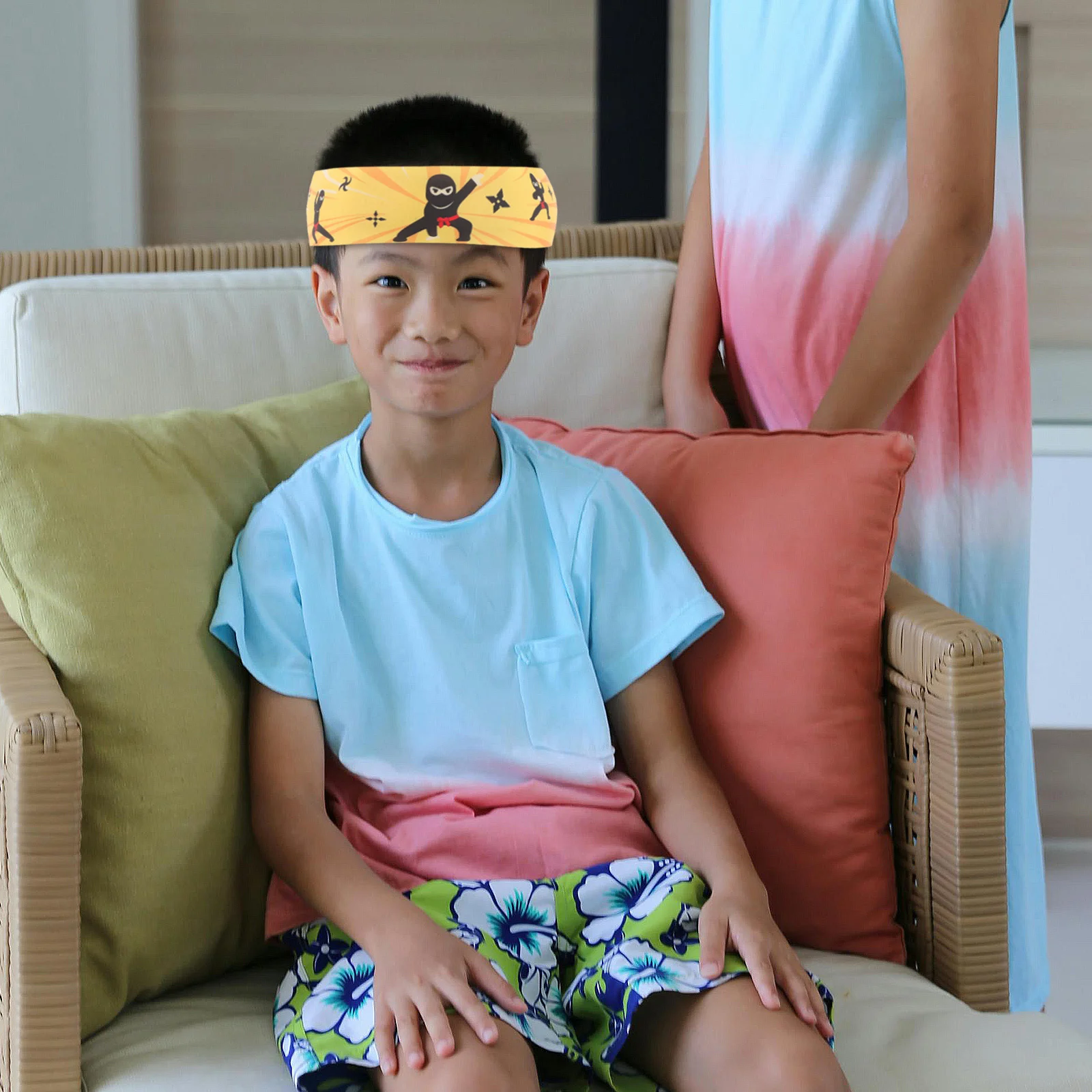 

2Pcs Kids Ninja Headbands Creative Dragon Design for Karate Birthday Decorations Party Supplies Kids Ninja Costume