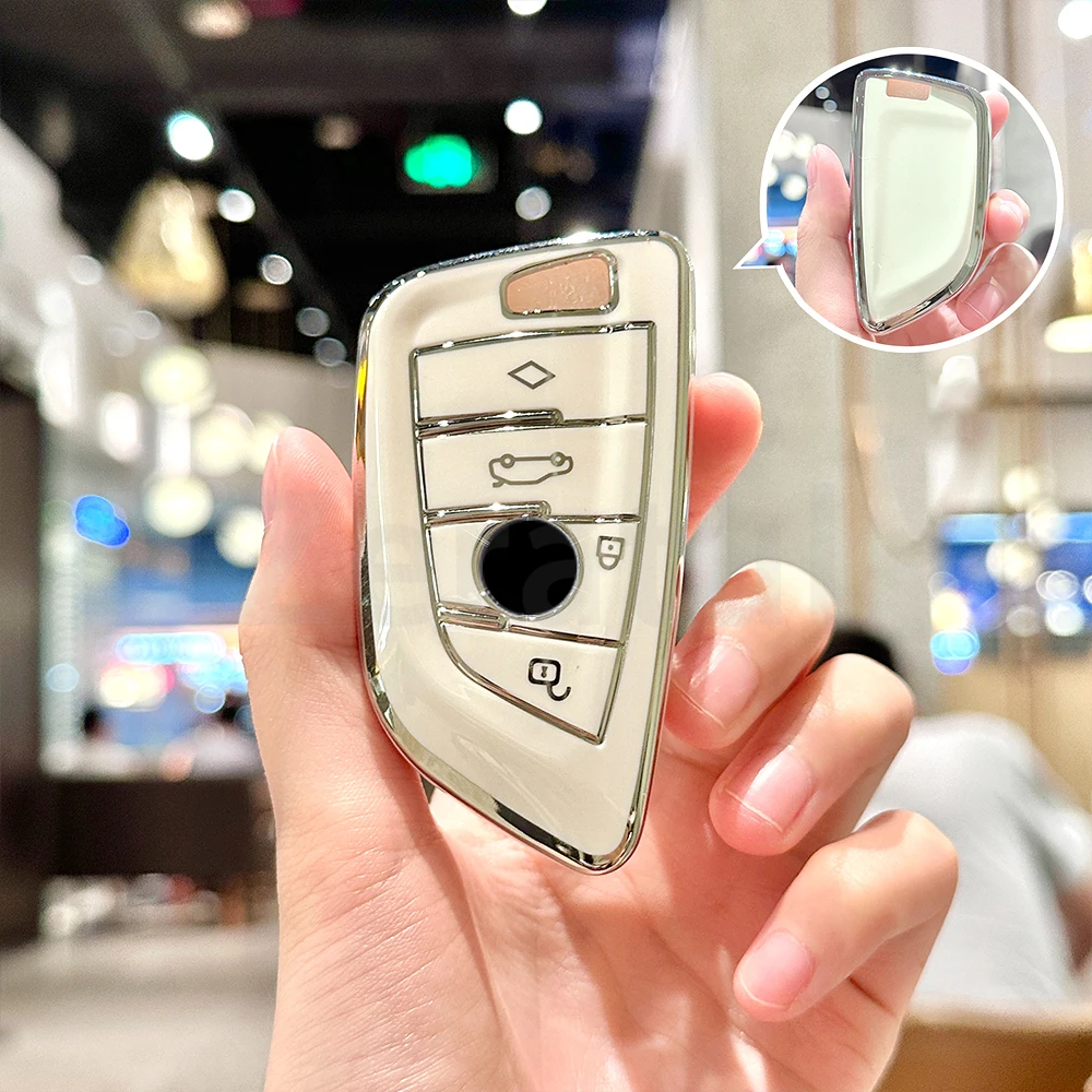 สำหรับ BMW 1/3/5/6/7 Series G20 G30 G32 G11 F15 F16 F20 Z4 F48 F39 G01 G02 G07 X1 X3 X5 X6 X7 TPU รถรีโมทกุญแจกรณี SHELL