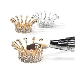 1 Pc Retro Manicure Brush Pen Holder Nail Art Brush Painting Diamonds Crown Shape Pen Brush Holder Nail Art Accessories Tools