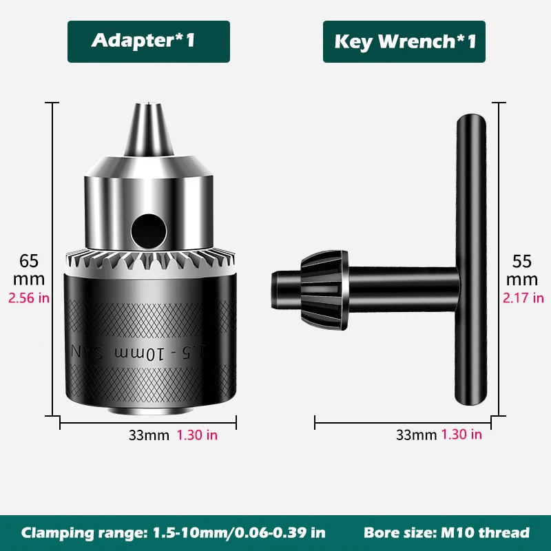 M100 Angle Grinder Conversion to Electric Drill Adapter 1.5-10mm Drill Chuck Drill Removal Keys Set 90° Screwdriver Accessories