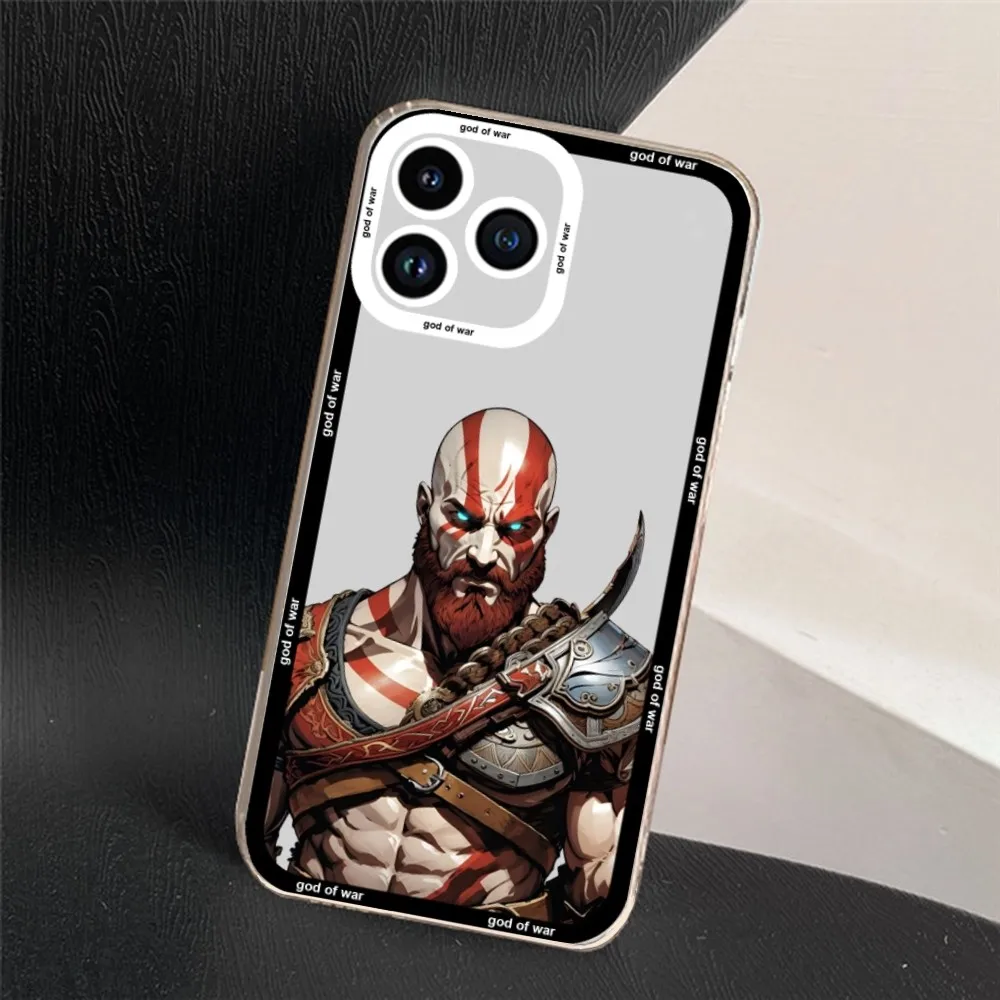 Capa de telefone God of War Game para iPhone 11 12 Mini 13 14 15 Pro Max transparente