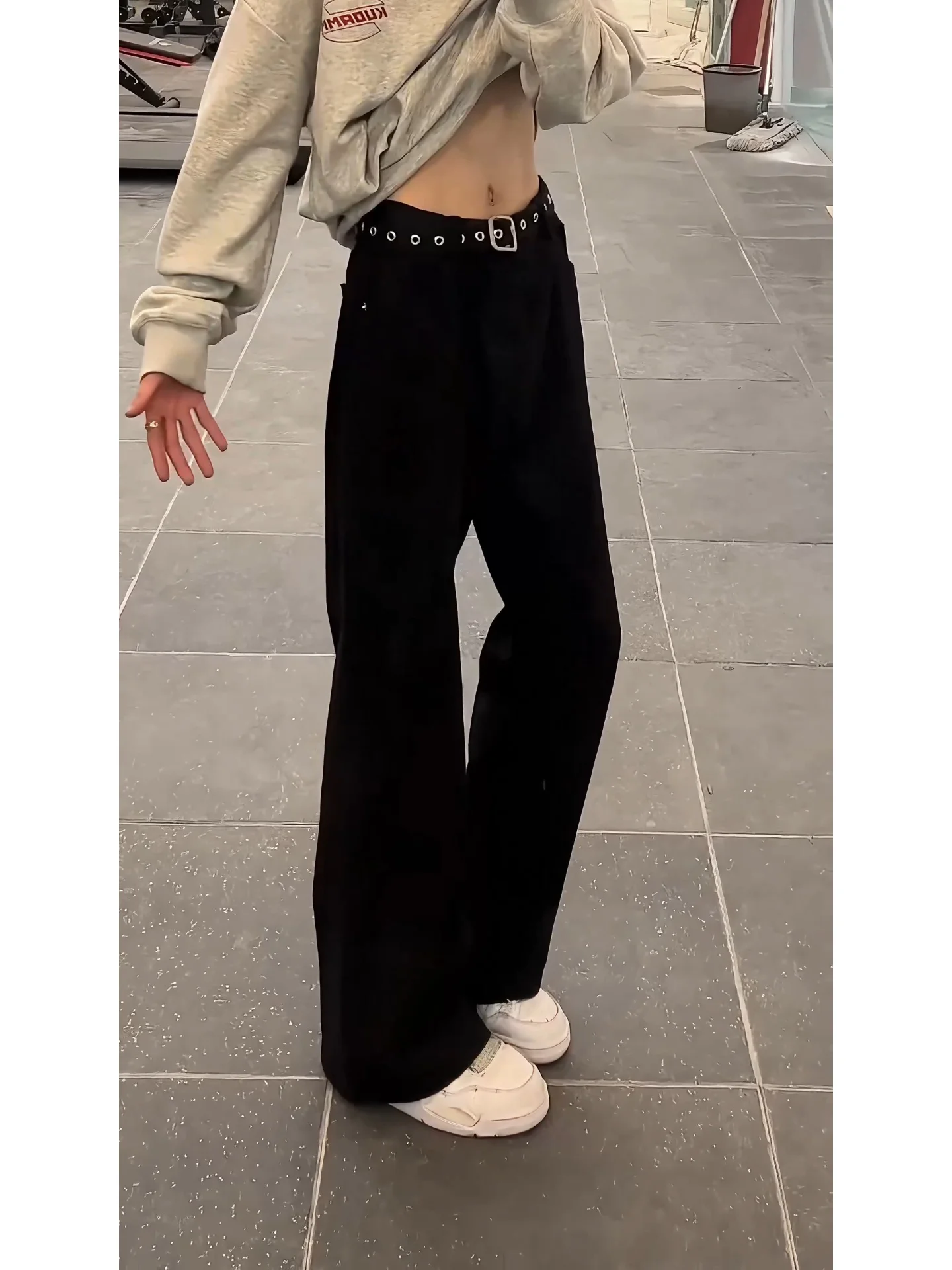 

Black Fleece Lined Stretchy Straight Leg Men's Jeans Youth Fashion Winter Wearable Slim Fit High Waist Long Pants