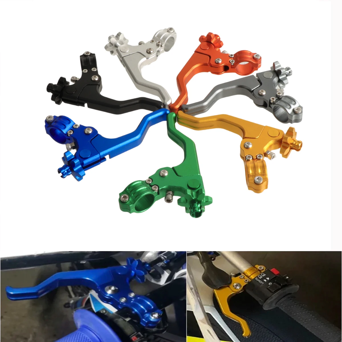 Motorcycle Clutch Lever Handlebar Universal CNC Aluminum One Finger for  Honda Suzuki Yamaha KTM Kawasaki Motocross Pit Dirt Bik