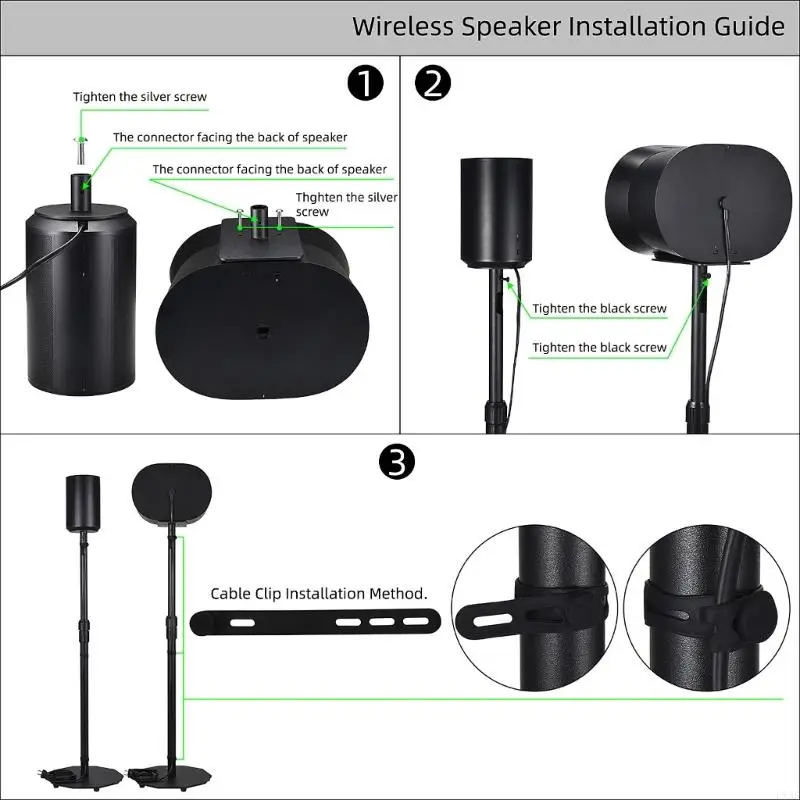 Adjustable Height Speaker Stand For Era 300 100 Heavy Duty Carbon Steel Secure Mounting Space Saving Speaker Stand F19E