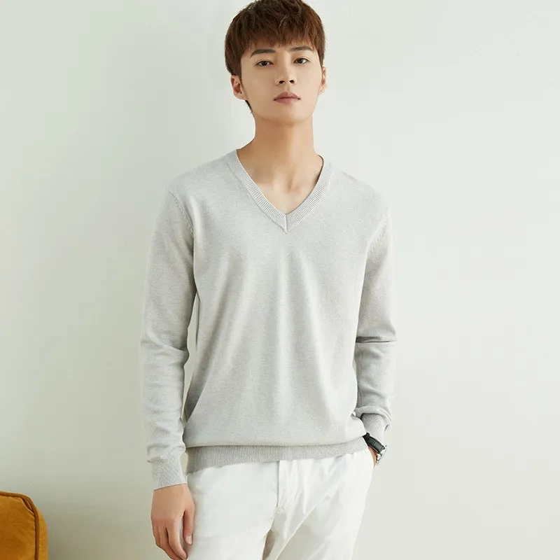 

Men's Thiened Long Sve Knitted Sweater round Ne Loose Fit V-Ne Pullover Autumn Winter Warm Breathable Casual Top