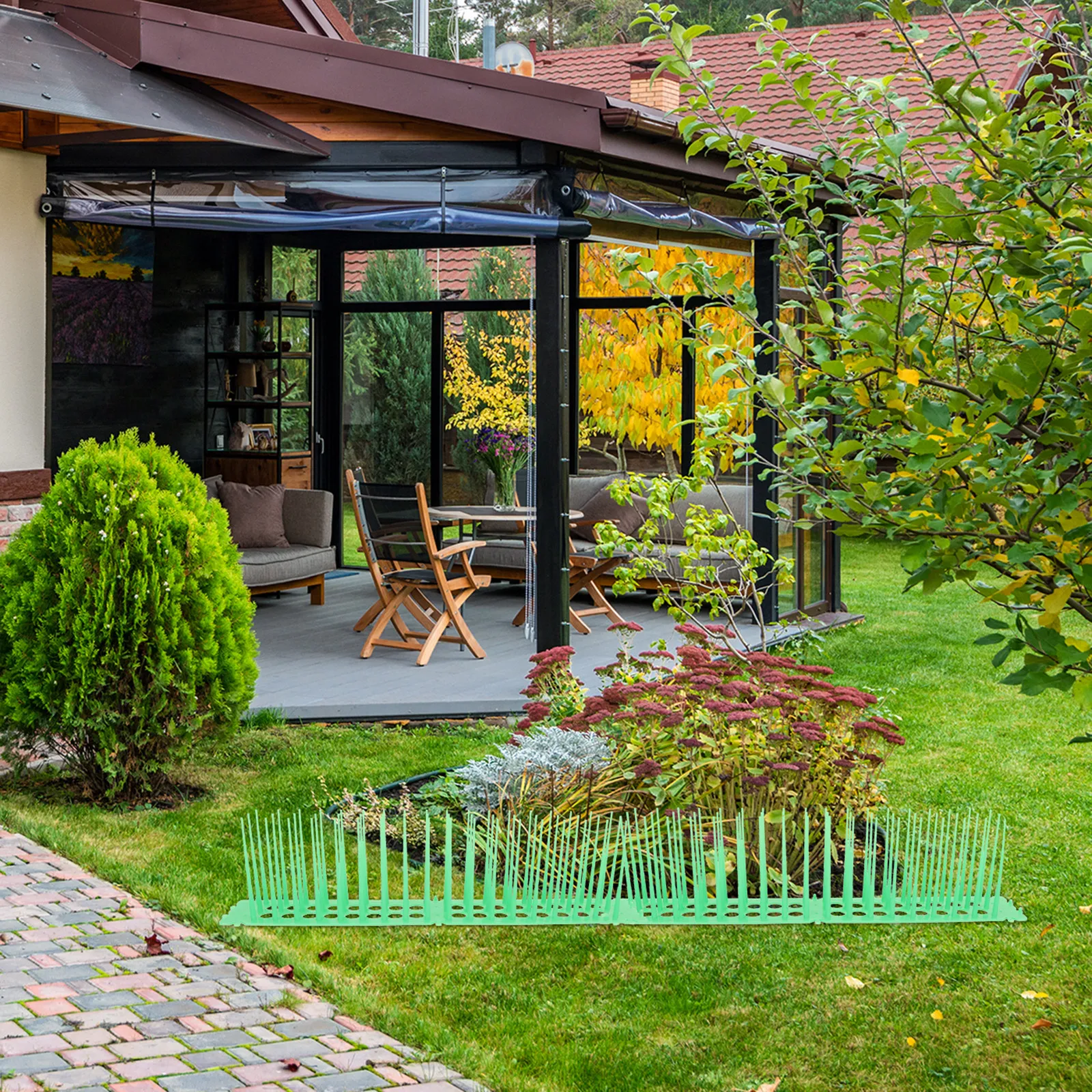 

2 шт. черные пластиковые противоптичьи шипованные маты-отпугиватели для сада, балкона, двора, улицы, сверхпрочные, для защиты от кошек