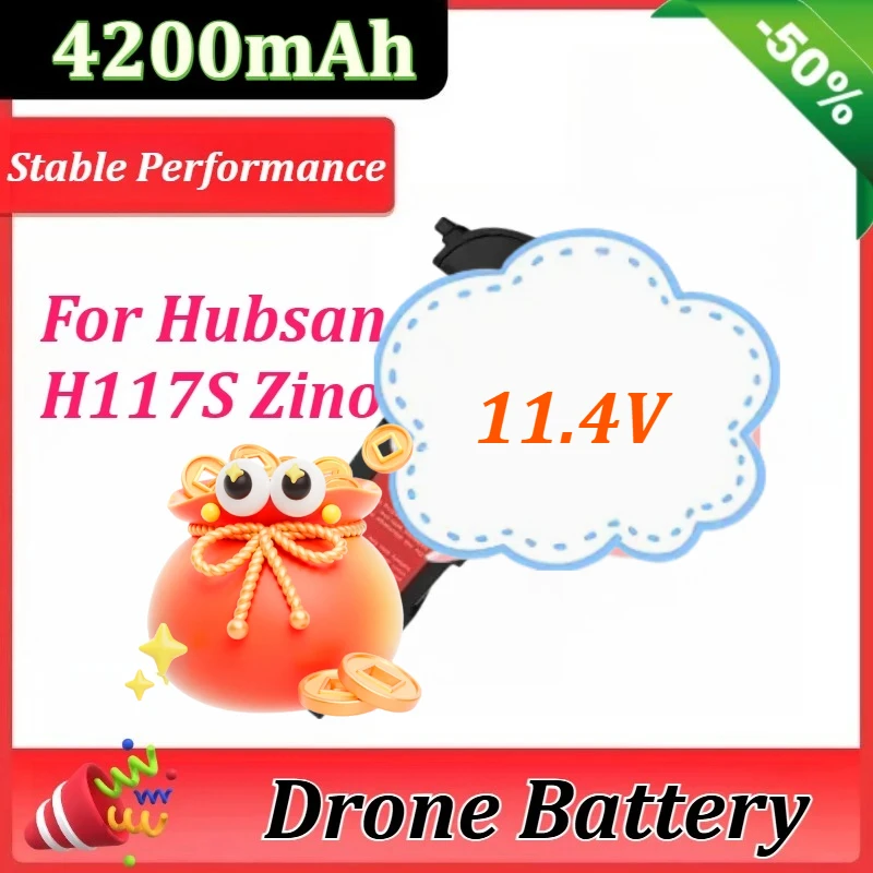 

11.4V 4200mAh Upgrade Battery for Hubsan H117S Zino GPS RC Quadcopter Spare Parts 11.4V Battery for RC FPV Racing Camera Drones