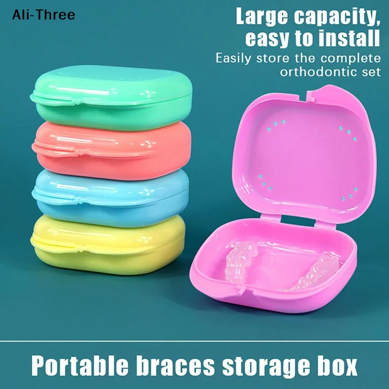 50Pcs Denture Tray Box Dental Retainer Box Case With Vent Holes Plastic Teeth Container Denture Box False Teeth Protective Case