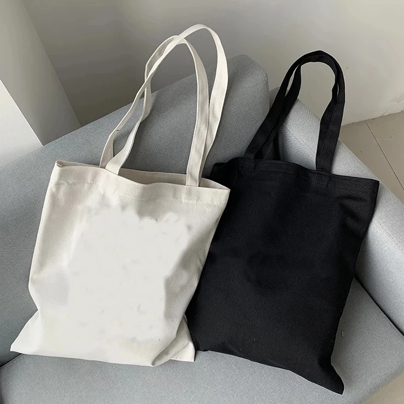 

90s Solid Color Tote Bag Canvas Shoulder Bag for Daily Commute Women's Shopping Bag Trendy Folding Shoulder Bag