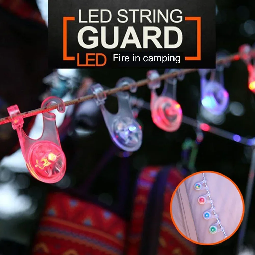 10pcs LED Tent String Rope Guard Hanging Light Mini Flashlight Waterproof Outdoor Camping Fishing Warning Safety Lamp