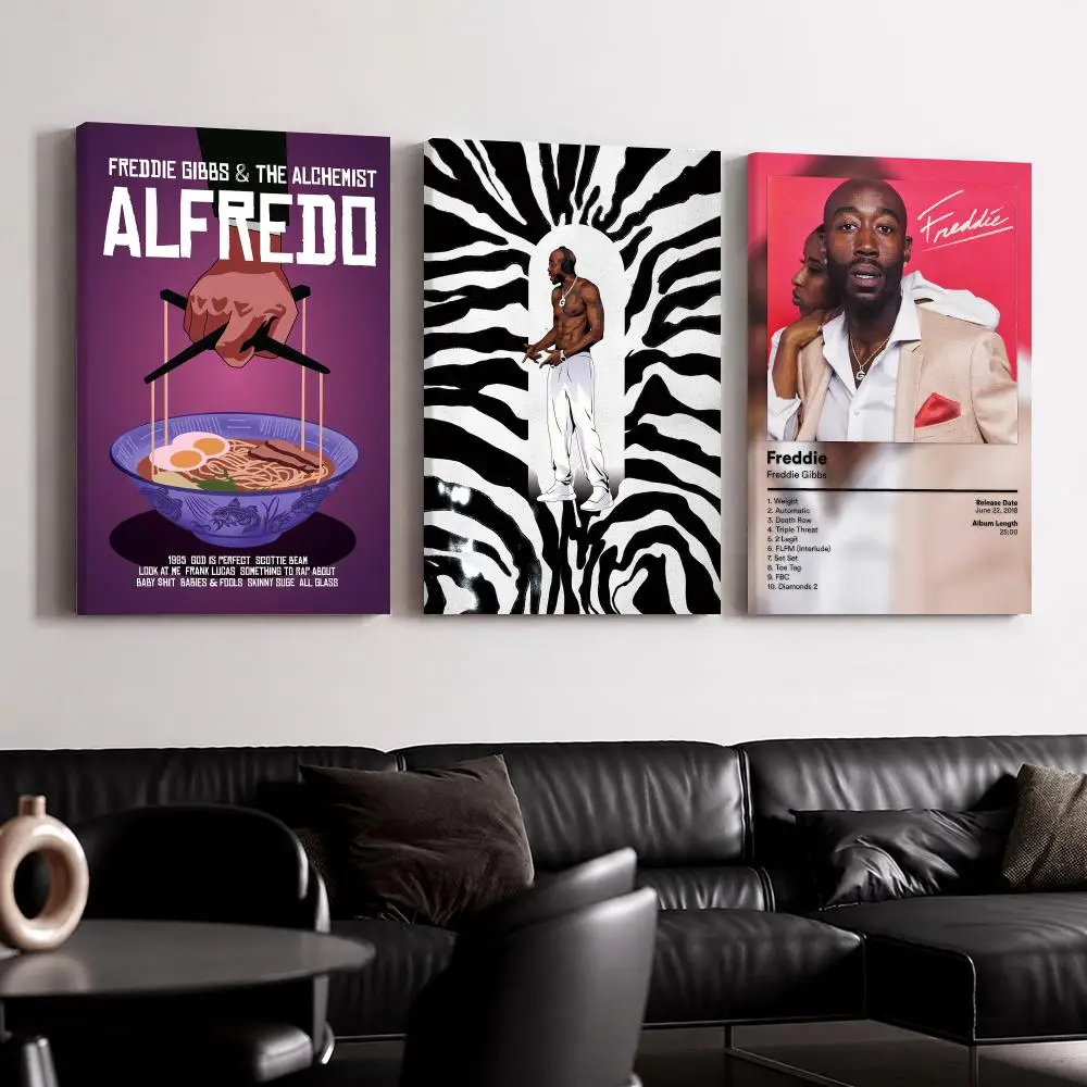 Rapper Album F-Freddie G-Gibbs Framed Wall Painting Canvas Poster Ready to Hang Wall Art for Bedroom Living Room Home Decor Gift