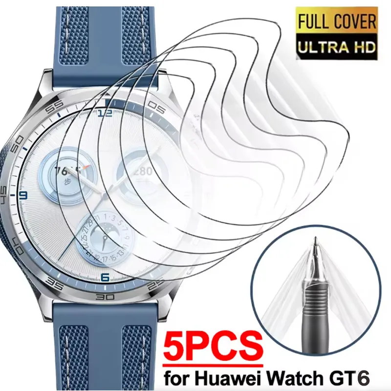 3/5pcs Hydrogel Film for Huawei Watch GT 6Pro 46mm Screen Protector HD Anti-Scratch Film for Huawei Watch GT6 46 41mm Accessorie