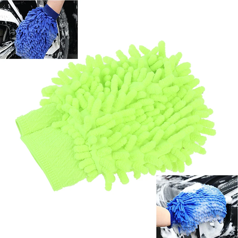 Ultrafine Fiber Chenille Microfiber Car Wash Glove Mitt Soft Mesh backing no scratch for Car Wash and Cleaning