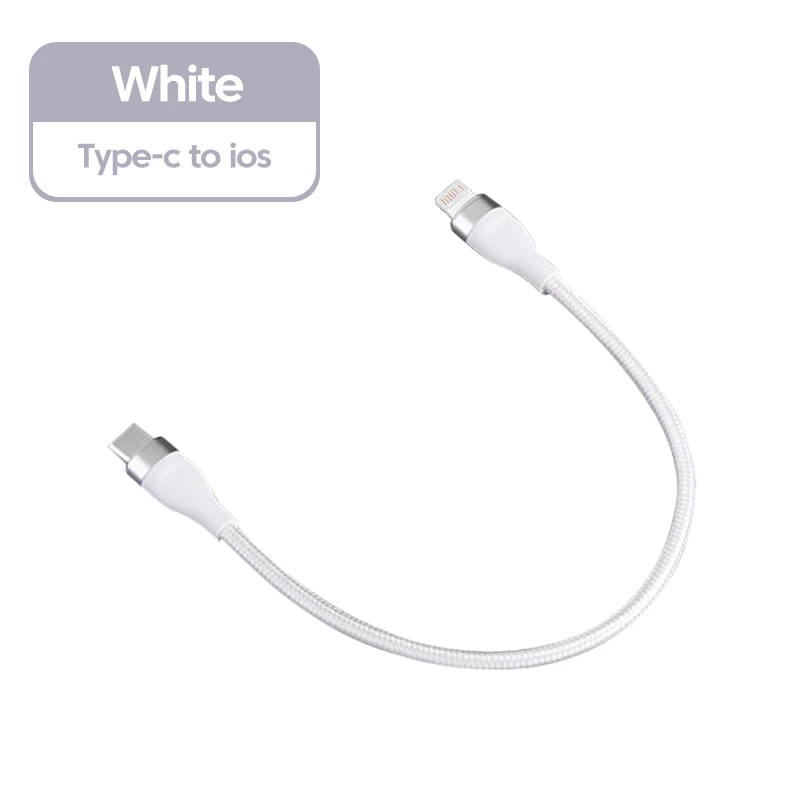 Olaf 25cm korte USB Type C kabel, snellaad USB C Lightning kabel voor iPhone, Huawei, Xiaomi, powerbank, mobiele telefoon, datakabel
