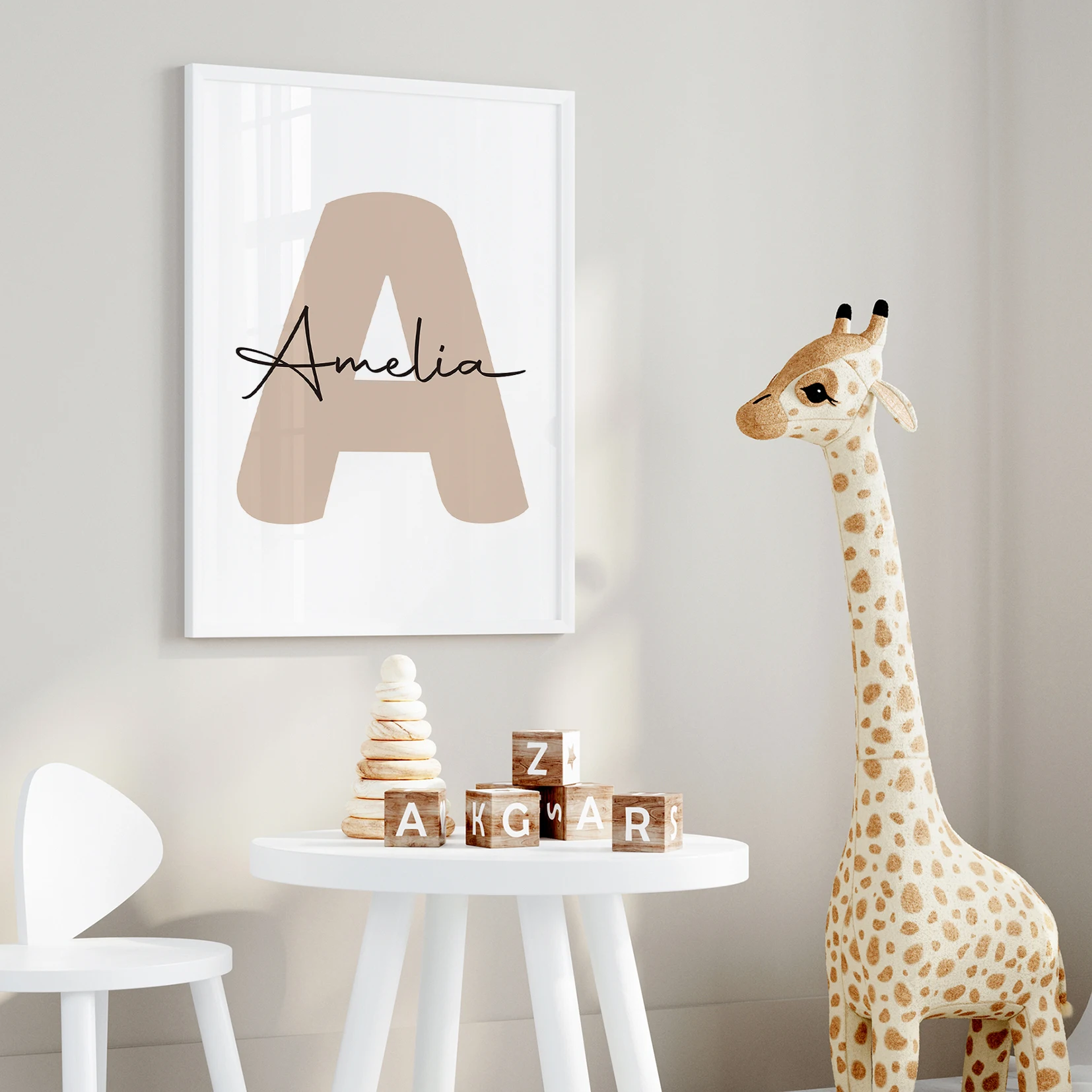 3pcs Personalized Custom Name Cartoon Animal Bear Wall Art Print Picture Canvas Poster Painting Living Room Home Decor image 3