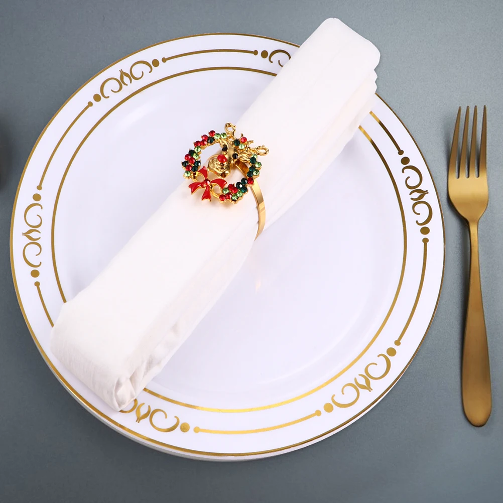 

4Pcs Alloy Dinner Table Decor Restaurant Party Holder Dinner Party Napkin Holder Ring Restaurant Napkin Ring