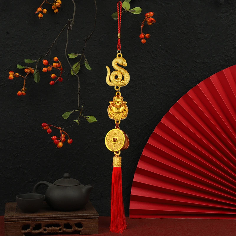 Chinese Lunar New Year Decoration 2025 Snake Years Pendant Hanging For Home Spring Festival Chinese Knot Car Ornament