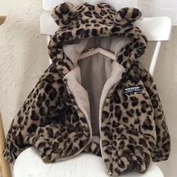 Girls Coat Jacket Cotton Windproof Outwear 2024 Leopard Warm Thicken Velvet Winter Skiwear Children's Clothing