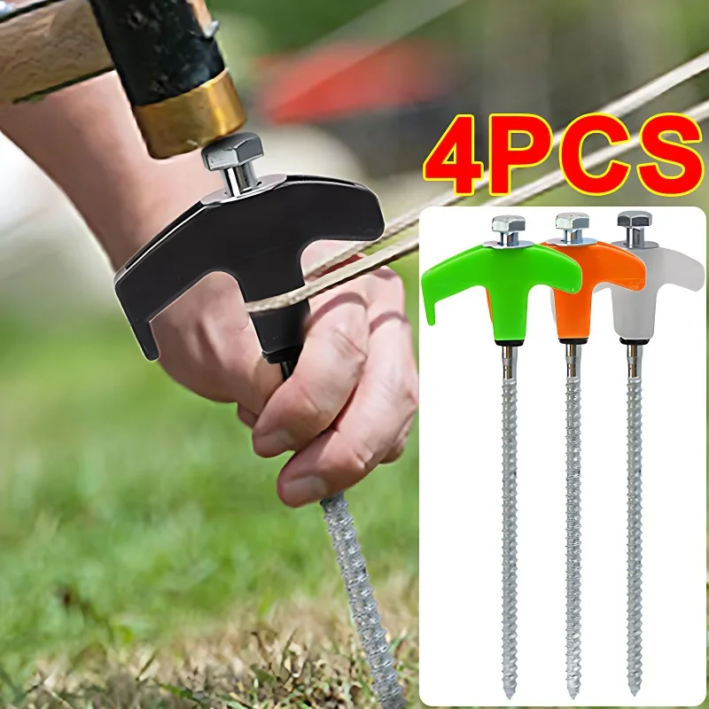 

Tent Stakes Heavy Duty 4/1pcs Rustproof Ground Nail Pins Non Rust Metal Yard Stakes Nail Spikes for Family Camping Patio Canopie