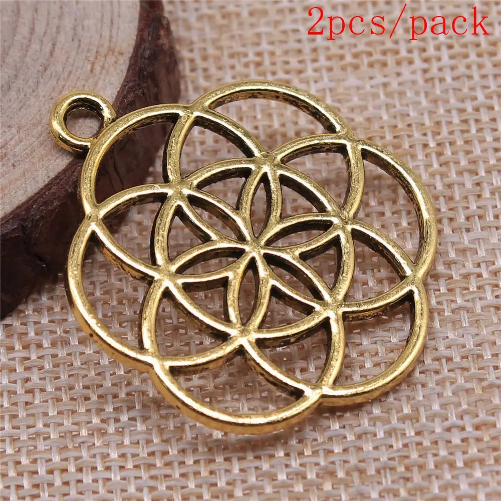 Large Flower Of Life Charms For Jewelry Making DIY Pendants For Gift Bulk