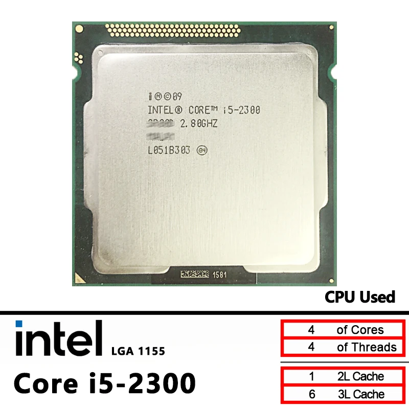 

Intel Core i5-2300 Б/у i5 2300 Четырехъядерный процессор 2,8 ГГц 6 МБ 95 Вт LGA 1155