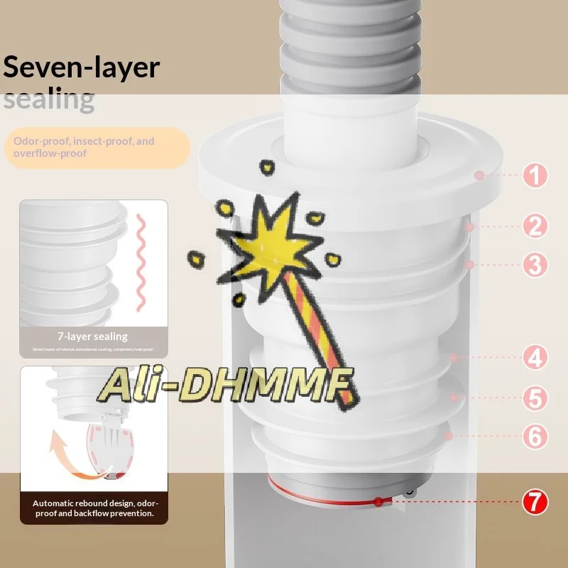 

Stop Leaks & Odors Instantly! Universal Drain Seal for Sinks, Washers & Showers, Easy Snap-On Install, Keeps Your Home Fresh