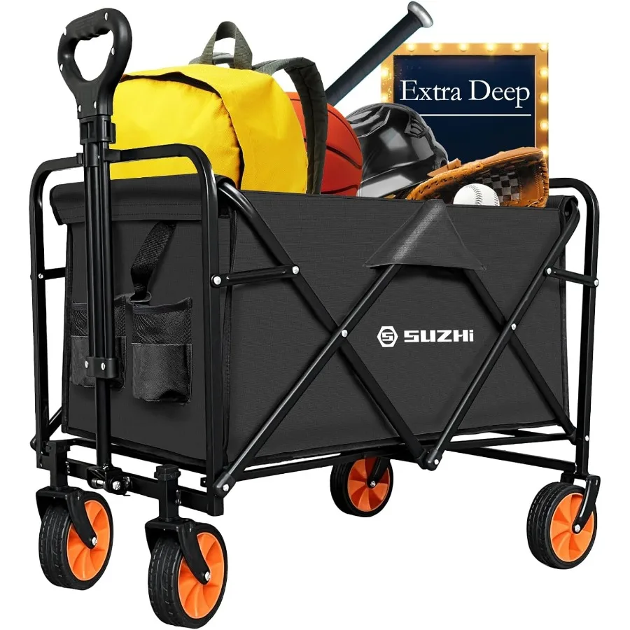 

Small Deep Wagon Carts Collapsible Folding Foldable for Apartment Grocery Travel Camping Shopping Outdoor Lightweight Portable