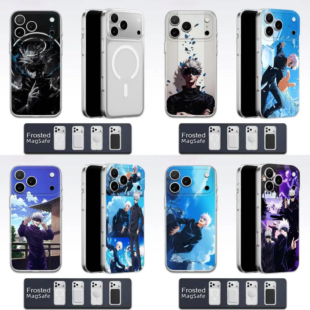 

J-Jujutsu Kaisen Satoru G-Gojo Phone Case For iPhone 17,16,15,14,13,12,11,Pro,Max,Plus,E,Air,Mini Magsafe Transparent