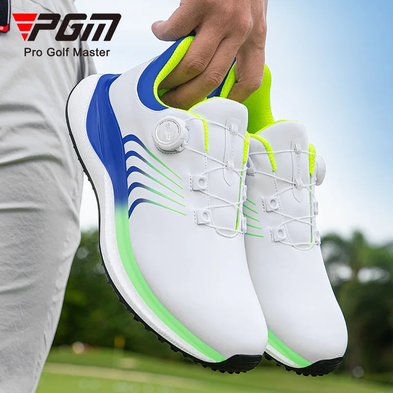 PGM Mens Golf Shoes Casual Sports Sneakers with Ultra Soft Popcorn Midsole and Waterproof
