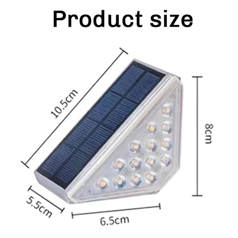 Lot de 6 lampes solaires triangulaires étanches, éclairage d'extérieur, idéal pour une véranda ou un plancher